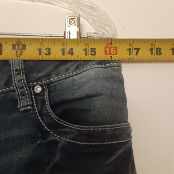 Denim Womans Jeans Contemporary Medium Wash Distressed Blue Size 10 - Picture 11 of 13